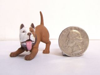 Red Brown Pit Bull Pitbull Dog 1.  5 " Diorama Figurine Figure Homie Hood Hound