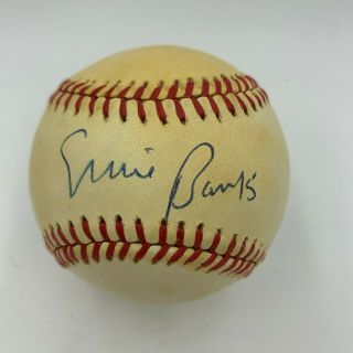 Ernie Banks Signed Vintage Official National League Feeney Baseball Jsa