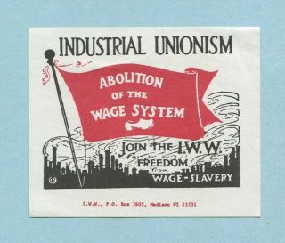 4) 1960s - Early 70s Iww Industrial Workers Of The World Silent Agitator Label