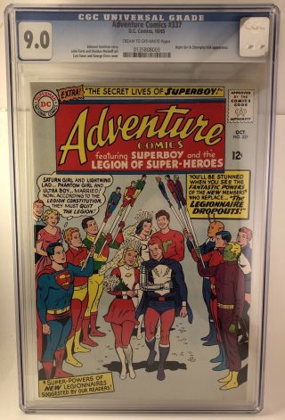 Adventure Comics 337 Cgc 9.  0 Book Silver Age Dc Wedding Superman 1965 Vintage