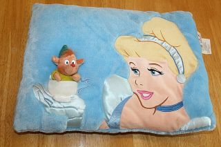 Disney Princess Cinderella 3d Plush Pillow Attached Mouse In Cup Disney Store