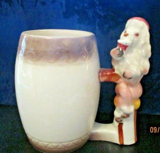 Vintage Ceramic Coffee Mug With Girly White Poodle W/ice Cream Cone Handle - Cute