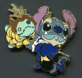 Disney Store Japan Exclusvie Pin Costume Stitch & Scrump Beauty & The Beast