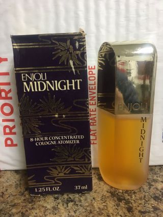 Vintage Charles Of The Ritz Enjoli Midnight 8 - Hour Cologne Perfume 1.  25 Oz Rare