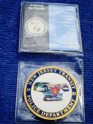 Jersey Transit Police Department 1983 Challenge Coin In Holder