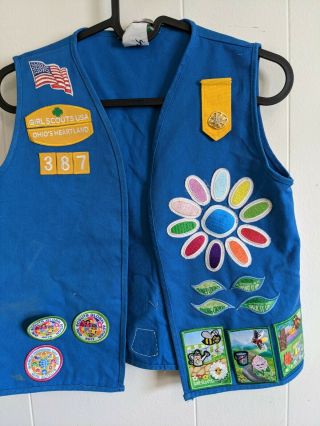 Girl Scout / Cadet Vest Blue With Many Patches