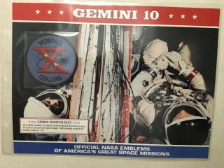 Vintage Nasa Mission Patch Gemini 10 Young And Collins Astronauts