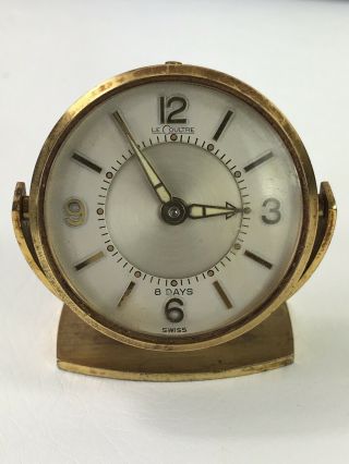 Vintage Swiss Jaeger Lecoultre 8 Days Mini Travel Alarm Desk Clock,  Parts,  Repair2