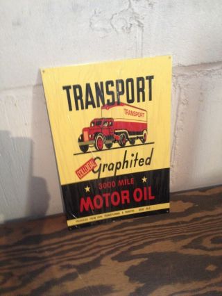 Vintage Style Transport The 3000 Mile Motor Sign Peterbuilt White Truck Graphics