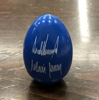 President Trump 2019 Blue Easter Egg White House Donald Melania Signature