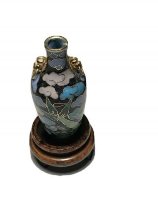 Miniature Vintage Cloisonne Vase On Stand