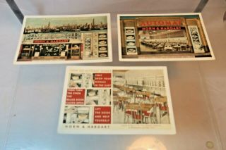 1939 Postcard Horn & Hardart Automat Times Square Ny Worlds Fair Pie/coffee Set