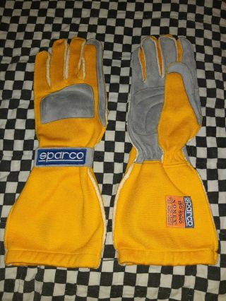 Vintage Sparco Racing Gloves Size 8 Vgc 86 Standard Nomex Aramid Vgc Simp Yellow