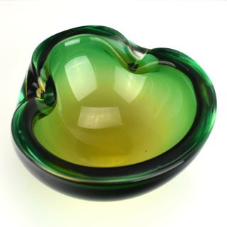Murano Sommerso Art Glass Geode Bowl Flavio Poli Seguso Mid Century Modern Vtg
