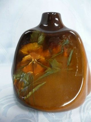 Lovely Vintage Owens Utopian Pottery Vase,  Hand Painted,  Unique Shape