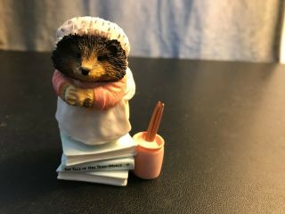 Mrs.  Tiggy - Winkle Hedgehog Standing On Books From Beatrix Potter Resin Figure 3 "