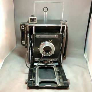 Vintage Anniversary Speed Graphic 4x5 Camera C.  1940 - 47 Plus 5 Sheet Film Holders