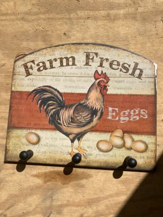 Farm Fresh Eggs Wall Decor With Pegs