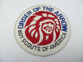 Boy Scout Bsa Oa Order Of The Arrow Large Jacket Patch 6 " Diameter Silver Mylar