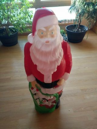 Vintage 46 " Tall Empire Blow Mold Santa With Bag Of Toys 1968 1960 