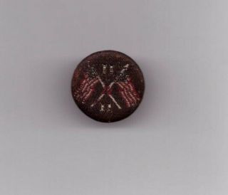 1888 " H & M " Flags Benjamin Harrison & Morton Cloth Campaign Lapel Stud Button