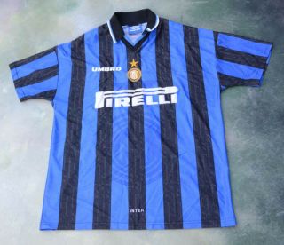 Vintage Umbro 1996 Inter Milan Ronaldo 10 Soccer Jersey Size Xl.
