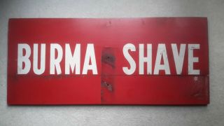 Vintage 1959 Burma Shave Wood 2 - Sided Advertising Sign 40 " Wide Forest