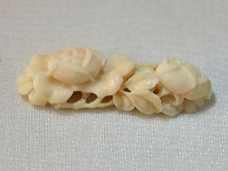 Vintage Natural Untreated Hand Carved White Rose Coral Loose 6g