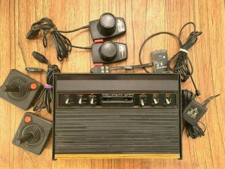 Vintage Atari Cx - 2600 Console With Joystick,  Paddle & Games