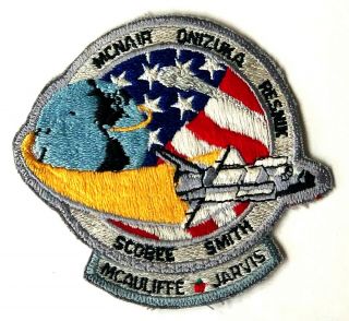 Nasa Challenger Space Shuttle Patch 1986 Astronaut Crew Earth Usa Flag