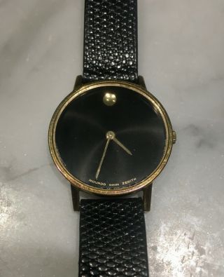 Vintage Movado Gold Tone Museum Wind Watch 31mm Case