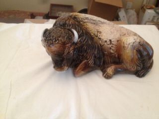 Vintage Large Buffalo / Bison Statue Ceramic Clay ?? Italy