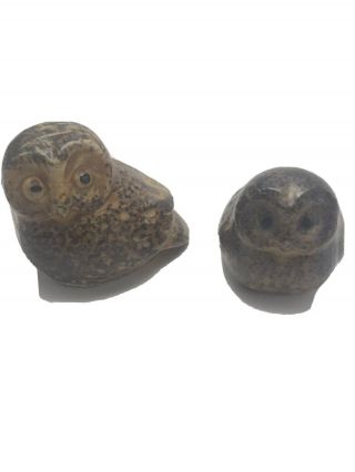 2 Omc Vintage Miniature Owl Figurines