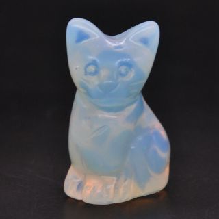 1.  5 " Stone Carving Cat Figurine Opalite Crystal Healing Gemstone Lovely Decor