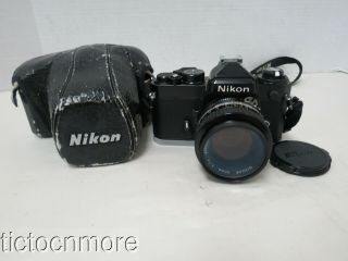 Vintage Nikon Camera No.  Fe 3968166 W/ Nikon Nikkor Lens 50mm 1:1.  4 & Case