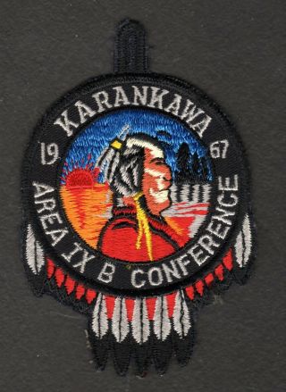 Bsa Boy Scout Patch Oa 1967 Area 9b Conference Karankawa
