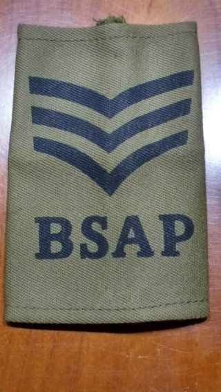 Bsap Rhodesia British South Africa Police Sergeant Slider Insignia Obsolete