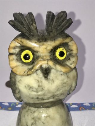 Vintage Italian Alabaster Owl Figurine