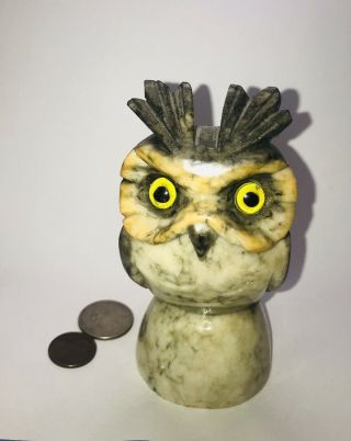 Vintage Italian Alabaster Owl Figurine 2