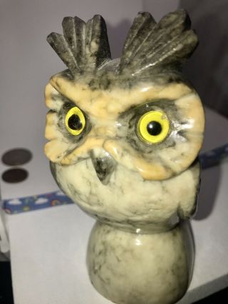Vintage Italian Alabaster Owl Figurine 3