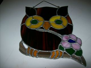 large stained glass owl 2
