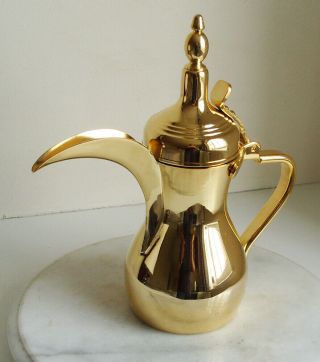 Stainless Steel Islamic Middle Eastern Turkish Coffee Pot 22.  5 Cm Tall
