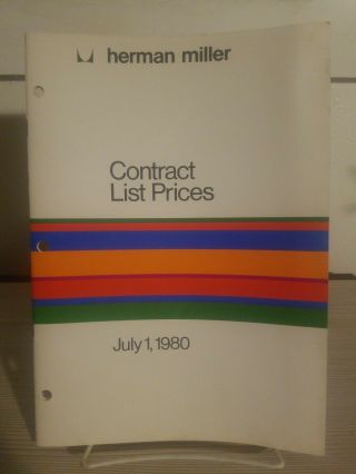 Vintage Herman Miller Contract List Prices 1980 Illustrated Ephemera