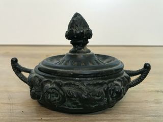Pot With Flowers - Vintage Metal Incense Burner