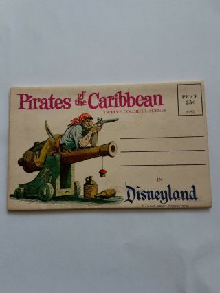 Vintage Disneyland Pirates Of The Caribbean Ride Postcard Book Magic Kingdom