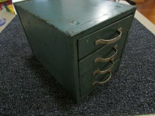 Vintage Garage 4 Drawer Metal Parts Bin Nail Bolts Small Tool Storage Box Retro