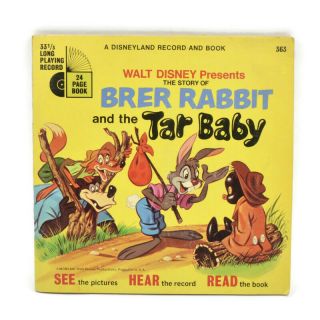 Walt Disney The Story Of Brer Rabbit And The Tar Baby Book W/record 1972