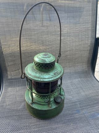 Vintage Kerosene Railroad Traffic Lantern Red Globe Embury Mfg Co Ny No.  500 Nr