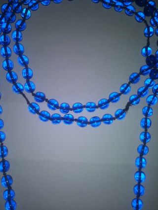 Antique Chinese Peking Blue Glass Necklace