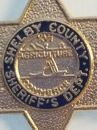 Shelby County Sheriff ' s Department Small Star Badge Hat Lapel Pin Tie Tack 2
